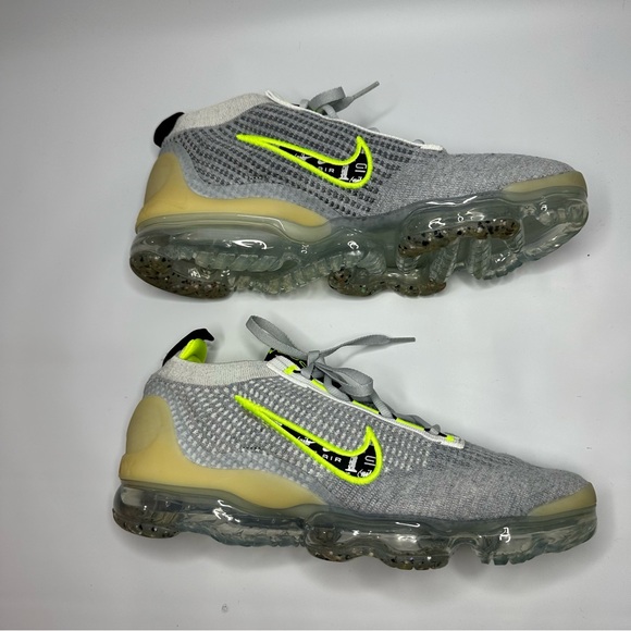 Nike Air Vapormax 2021 FK Men's Wolf Grey Volt Logo Sneaker DH4085-001 Sz 10 - Picture 7 of 9
